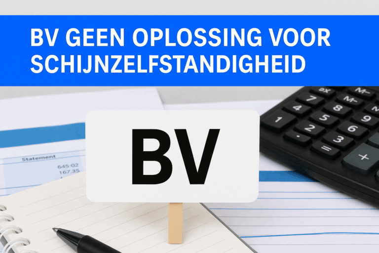 Eén BV is géén oplossing: zzp’er stopt niet simpelweg met schijnzelfstandigheid